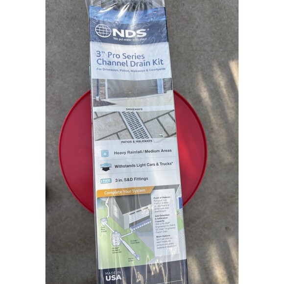 NDS 764 Pro Series 3" Channel Drain & Grate Kit Driveway Patio Walkway - Picture 1 of 8